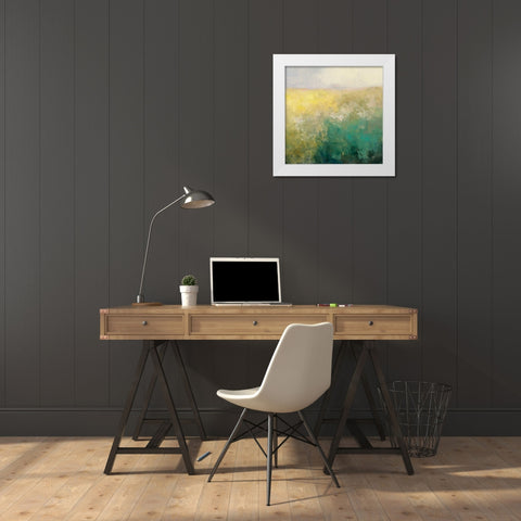 Meadow Abstract White Modern Wood Framed Art Print by Purinton, Julia