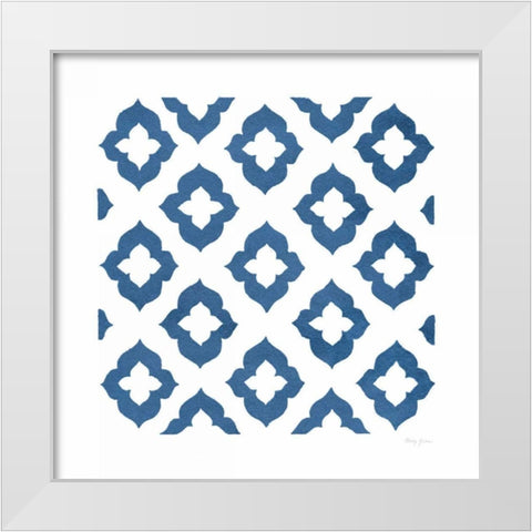 Simply Elegant I Blue on White White Modern Wood Framed Art Print by Green, Nancy