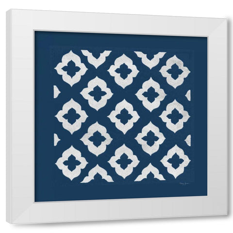 Simply Elegant I White on Blue White Modern Wood Framed Art Print by Green, Nancy