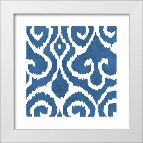 Simply Elegant II Blue on White White Modern Wood Framed Art Print by Green, Nancy