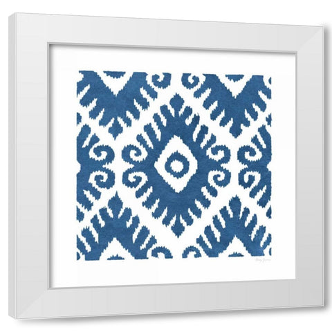 Simply Elegant VII Blue on White White Modern Wood Framed Art Print by Green, Nancy