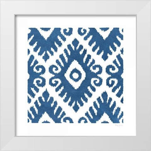 Simply Elegant VII Blue on White White Modern Wood Framed Art Print by Green, Nancy