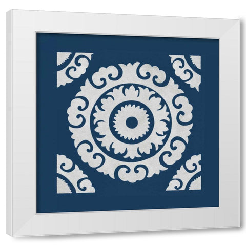 Simply Elegant VIII White on Blue White Modern Wood Framed Art Print by Green, Nancy