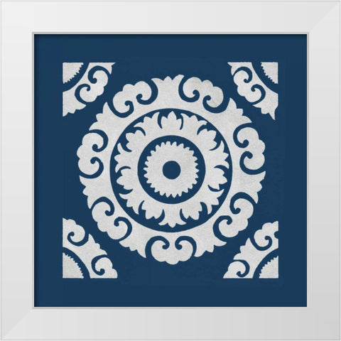 Simply Elegant VIII White on Blue White Modern Wood Framed Art Print by Green, Nancy