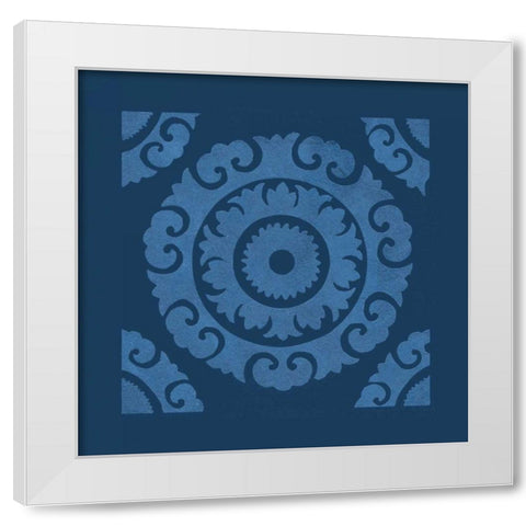 Simply Elegant VIII Light Blue on Dark Blue White Modern Wood Framed Art Print by Green, Nancy