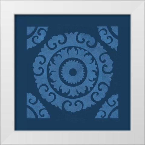 Simply Elegant VIII Light Blue on Dark Blue White Modern Wood Framed Art Print by Green, Nancy