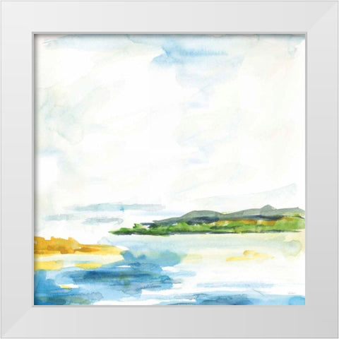 Distant Islands White Modern Wood Framed Art Print by Schlabach, Sue