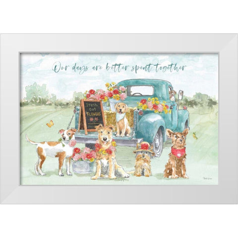 Furry Pals I White Modern Wood Framed Art Print by Grove, Beth