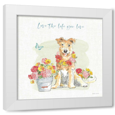 Furry Pals II White Modern Wood Framed Art Print by Grove, Beth