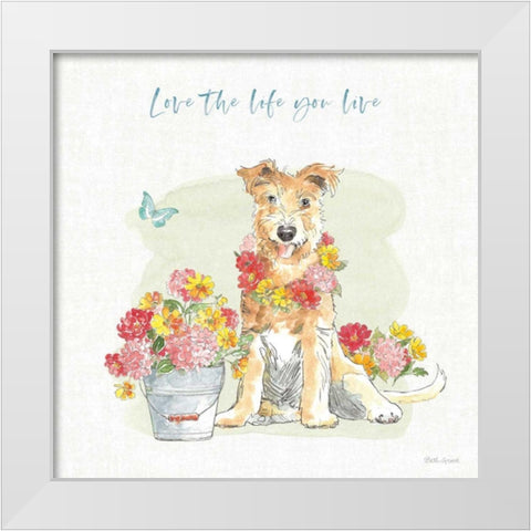 Furry Pals II White Modern Wood Framed Art Print by Grove, Beth