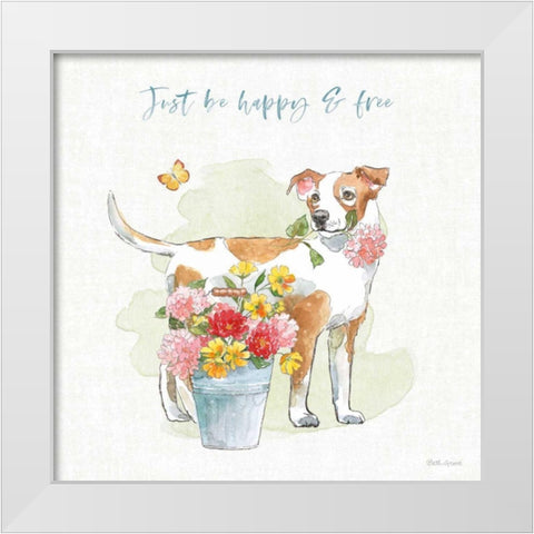Furry Pals IV White Modern Wood Framed Art Print by Grove, Beth