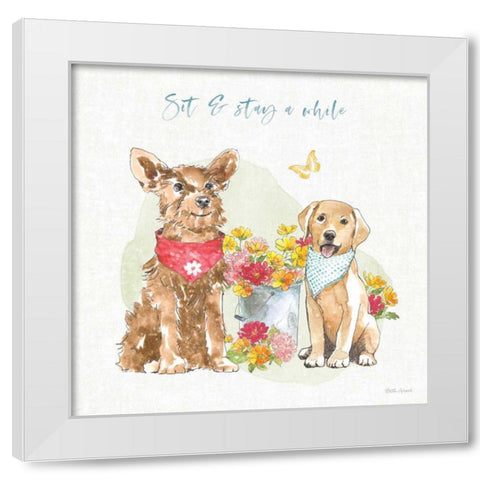 Furry Pals V White Modern Wood Framed Art Print by Grove, Beth