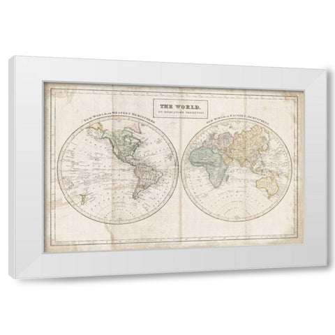 Old World Eastern Western Linen v2 White Modern Wood Framed Art Print by Wild Apple Portfolio