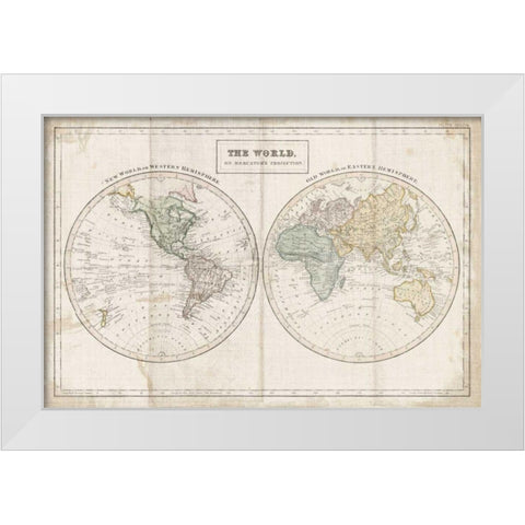 Old World Eastern Western Linen v2 White Modern Wood Framed Art Print by Wild Apple Portfolio