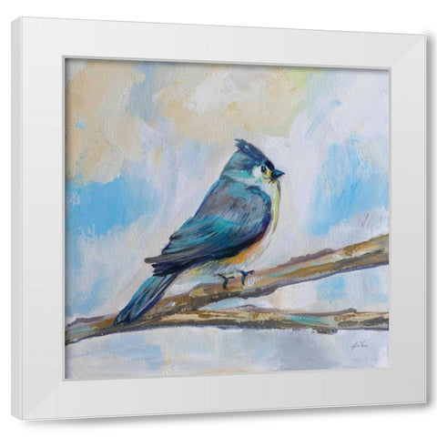 Titmouse White Modern Wood Framed Art Print by Vertentes, Jeanette