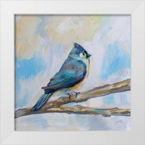 Titmouse White Modern Wood Framed Art Print by Vertentes, Jeanette