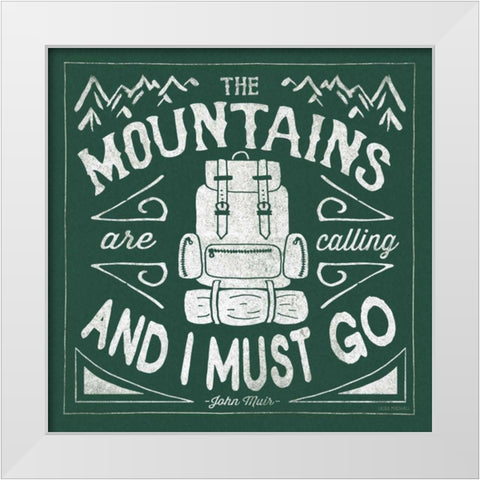 The Great Outdoors IX Forest Green White Modern Wood Framed Art Print by Marshall, Laura