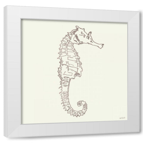 Coastal Breeze Shell Sketches II Silver White Modern Wood Framed Art Print by Tavoletti, Anne
