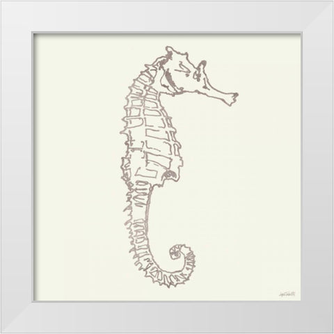 Coastal Breeze Shell Sketches II Silver White Modern Wood Framed Art Print by Tavoletti, Anne