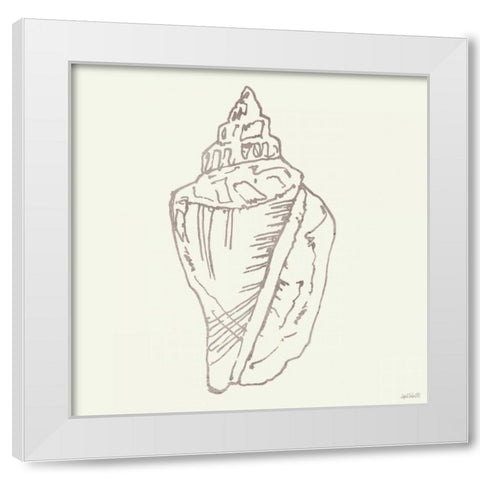 Coastal Breeze Shell Sketches III Silver White Modern Wood Framed Art Print by Tavoletti, Anne
