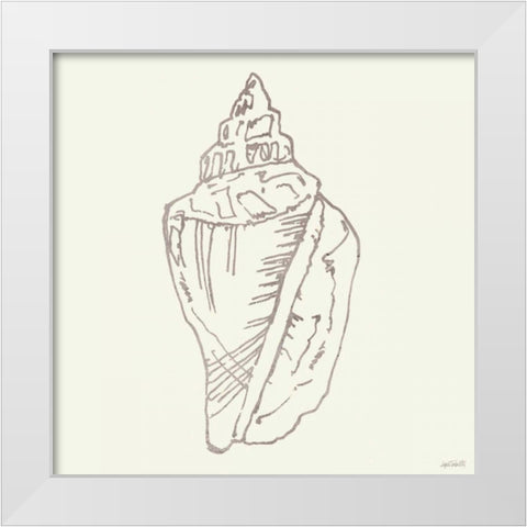 Coastal Breeze Shell Sketches III Silver White Modern Wood Framed Art Print by Tavoletti, Anne
