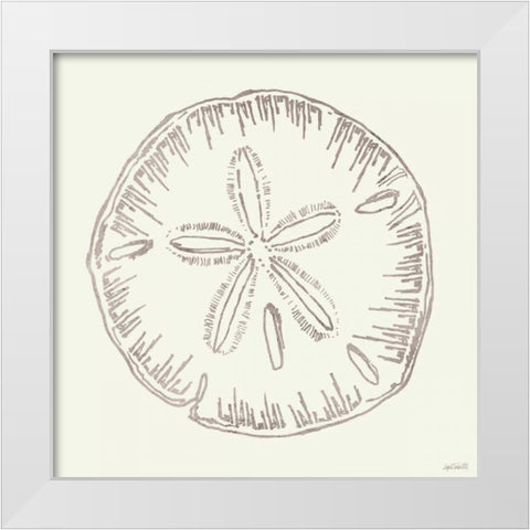 Coastal Breeze Shell Sketches IV Silver White Modern Wood Framed Art Print by Tavoletti, Anne