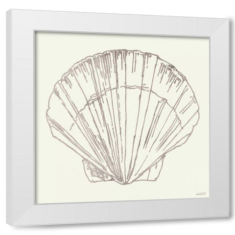 Coastal Breeze Shell Sketches V Silver White Modern Wood Framed Art Print by Tavoletti, Anne