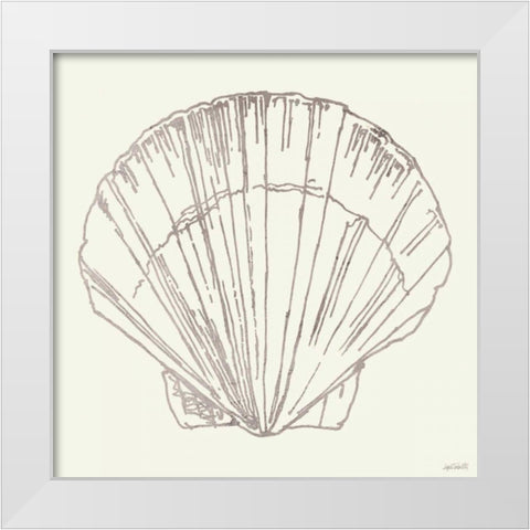 Coastal Breeze Shell Sketches V Silver White Modern Wood Framed Art Print by Tavoletti, Anne