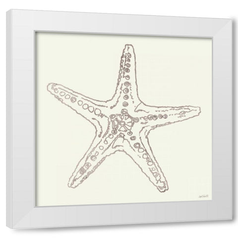 Coastal Breeze Shell Sketches VI Silver White Modern Wood Framed Art Print by Tavoletti, Anne