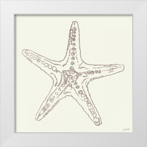 Coastal Breeze Shell Sketches VI Silver White Modern Wood Framed Art Print by Tavoletti, Anne