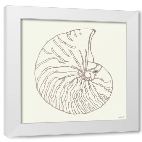 Coastal Breeze Shell Sketches VII Silver White Modern Wood Framed Art Print by Tavoletti, Anne