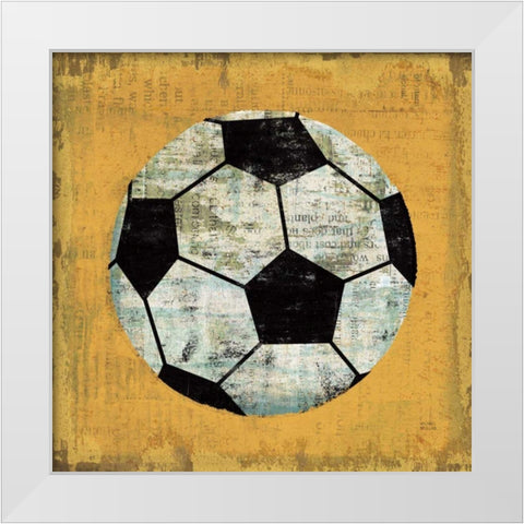 Ball IV Yellow White Modern Wood Framed Art Print by Mullan, Michael