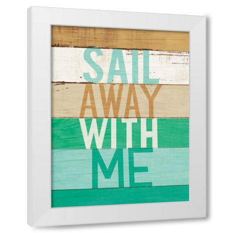 Beachscape Inspiration VII Green White Modern Wood Framed Art Print by Mullan, Michael