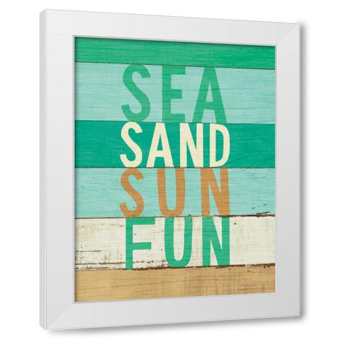 Beachscape Inspiration VIII Green White Modern Wood Framed Art Print by Mullan, Michael