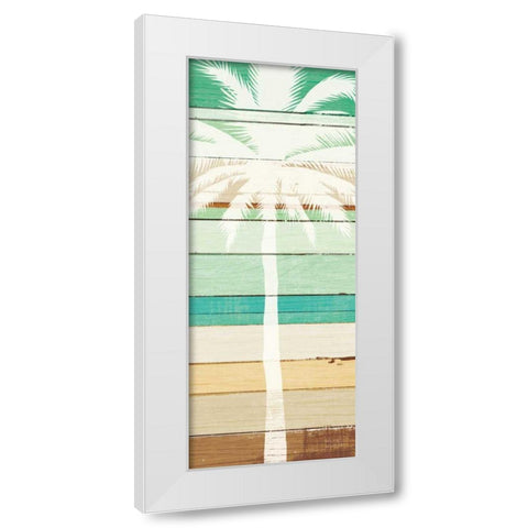 Beachscape Palms IV Green White Modern Wood Framed Art Print by Mullan, Michael