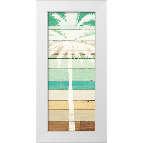 Beachscape Palms IV Green White Modern Wood Framed Art Print by Mullan, Michael