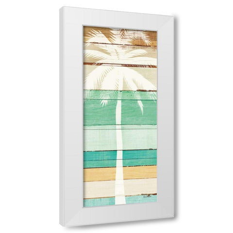 Beachscape Palms V Green White Modern Wood Framed Art Print by Mullan, Michael