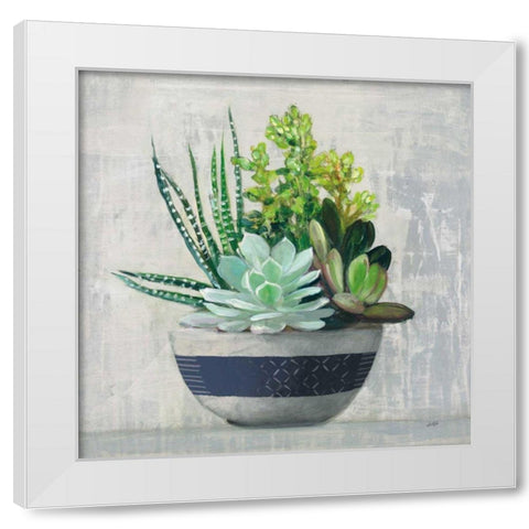 Succulent Still Life II Navy White Modern Wood Framed Art Print by Purinton, Julia