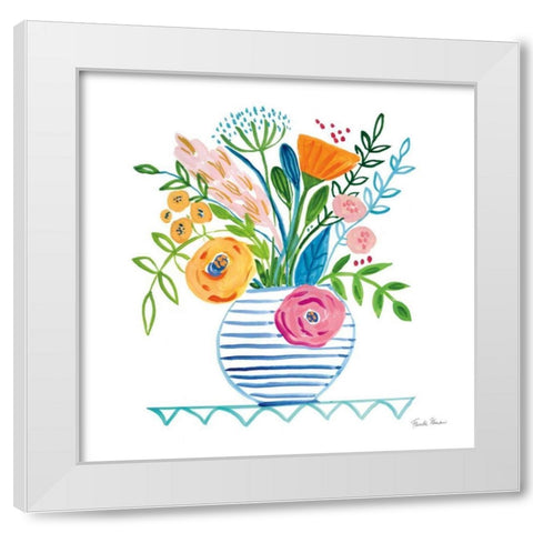 Bountiful Blooms I White Modern Wood Framed Art Print by Zaman, Farida