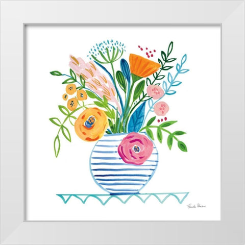 Bountiful Blooms I White Modern Wood Framed Art Print by Zaman, Farida
