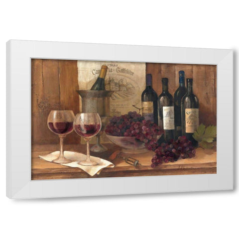 Vintage Wine White Modern Wood Framed Art Print by Hristova, Albena