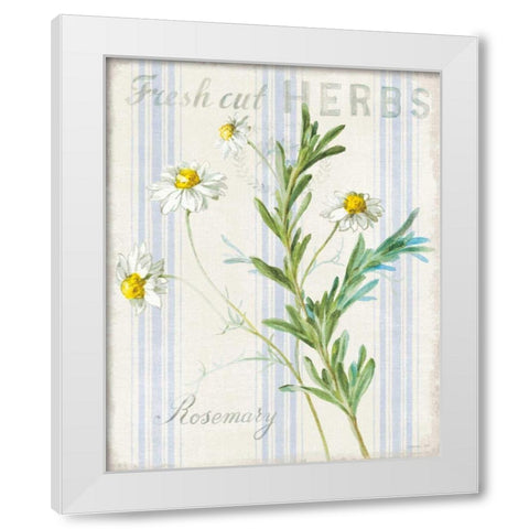 Floursack Herbs I White Modern Wood Framed Art Print by Nai, Danhui
