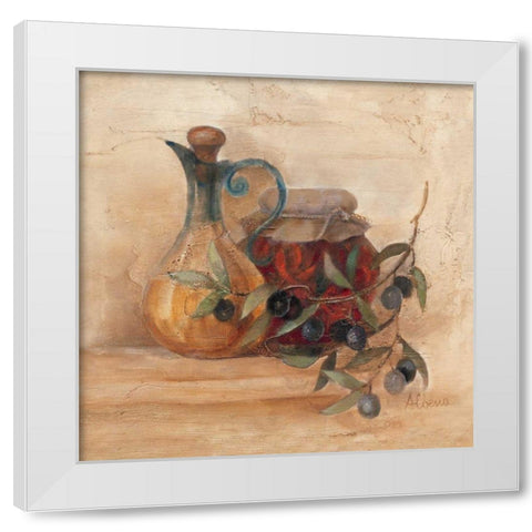 Tuscan Table IV - WAGMay 2008 Wag Line White Modern Wood Framed Art Print by Hristova, Albena