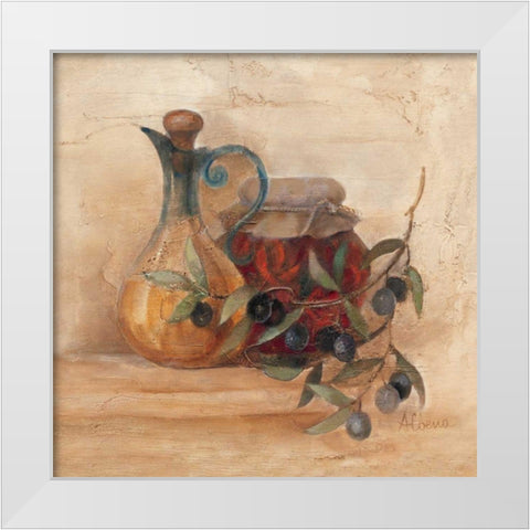 Tuscan Table IV - WAGMay 2008 Wag Line White Modern Wood Framed Art Print by Hristova, Albena
