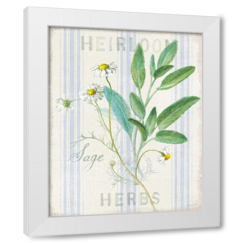 Floursack Herbs III White Modern Wood Framed Art Print by Nai, Danhui