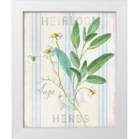 Floursack Herbs III White Modern Wood Framed Art Print by Nai, Danhui