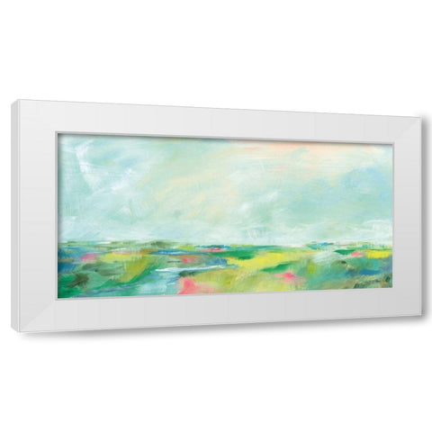 Colorful Horizon White Modern Wood Framed Art Print by Schlabach, Sue