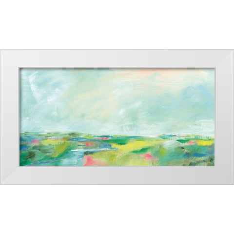 Colorful Horizon White Modern Wood Framed Art Print by Schlabach, Sue