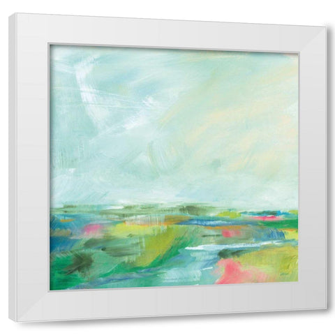 Colorful Horizon Square I White Modern Wood Framed Art Print by Schlabach, Sue