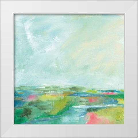 Colorful Horizon Square I White Modern Wood Framed Art Print by Schlabach, Sue